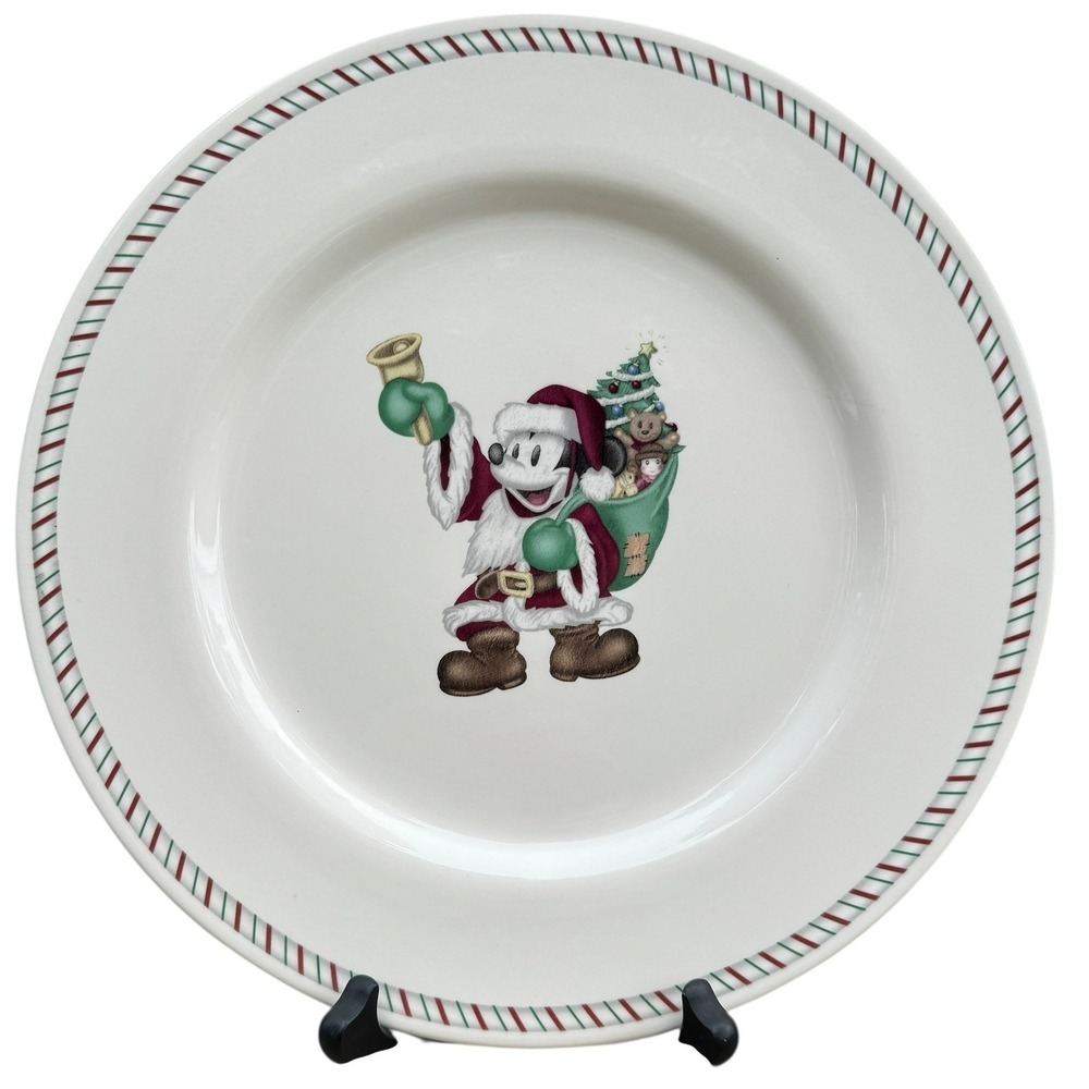 Disney DIN28‎ Holiday Series Santa Mickey Mouse Christmas Dinner Plate 11"